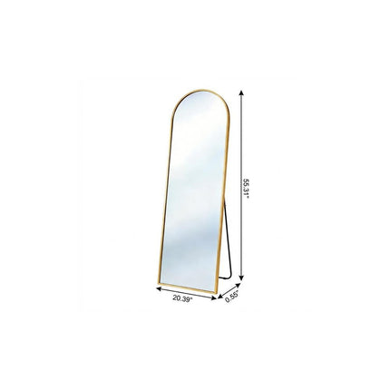 55" Gold Aluminum Arch Freestanding And Wall Mounted Framed Full Length Mirror