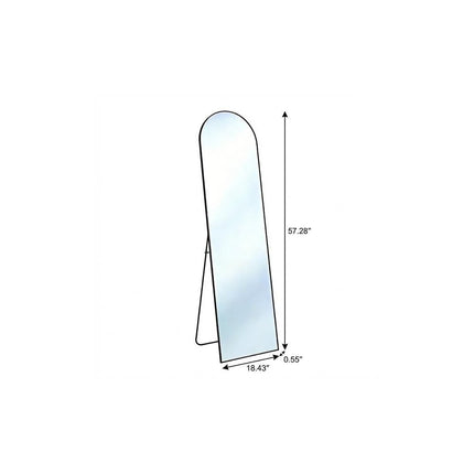 57" Black Aluminum Arch Freestanding And Wall Mounted Framed Full Length Mirror