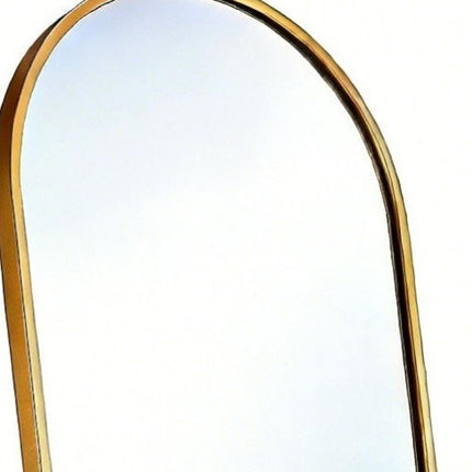 66" Gold Aluminum Arch Freestanding And Wall Mounted Framed Full Length Mirror