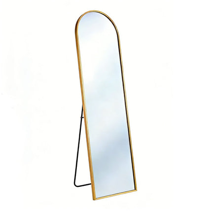 66" Gold Aluminum Arch Freestanding And Wall Mounted Framed Full Length Mirror
