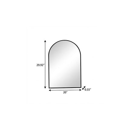 30" Black Aluminum Arch Framed Accent Mirror