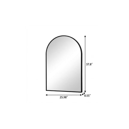 38" Black Aluminum Arch Framed Accent Mirror
