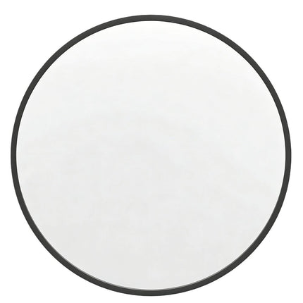 30" Black Aluminum Round Framed Accent Mirror