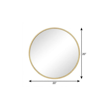 20" Gold Aluminum Round Framed Accent Mirror