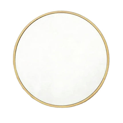 24" Gold Aluminum Round Framed Accent Mirror
