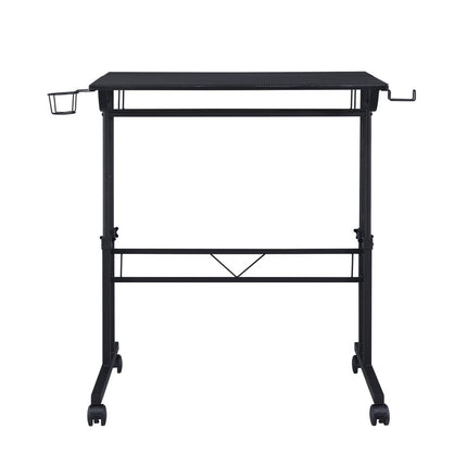 Adjustable Black Wood and Stainless Steel Writing Desk