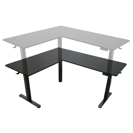 Adjustable Black Wood and Stainless Steel L Shape Standing Desk