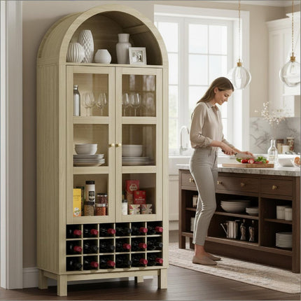 70" White Wood Two Door Pantry Or Storage Closet