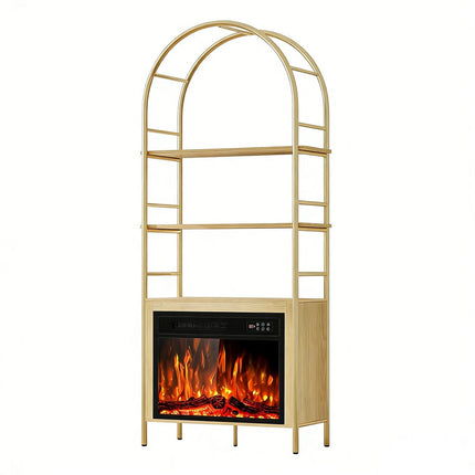 72" White Wood Adjustable Three Tier Etagere Bookcase