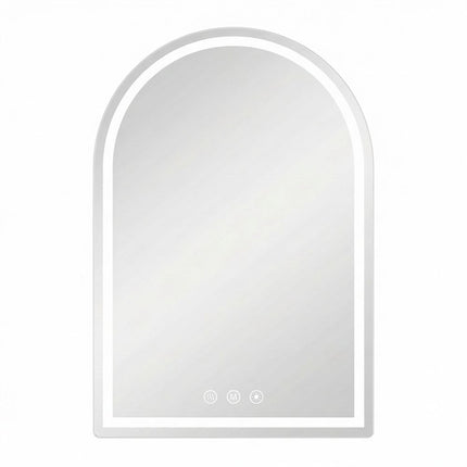 32" Silver Arch Frameless Bathroom Vanity Mirror