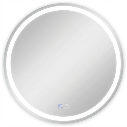 35" Silver Round Frameless Bathroom Vanity Mirror