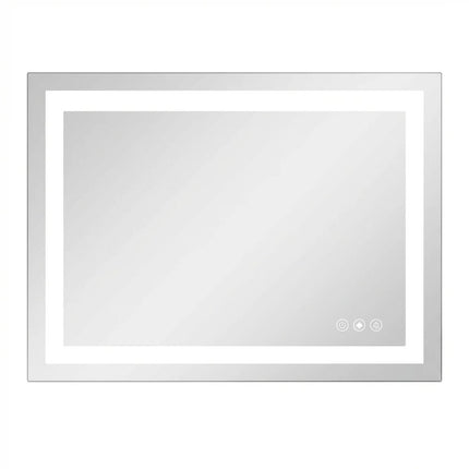 35" Silver Frameless Bathroom Vanity Mirror
