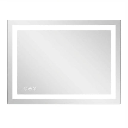 35" Silver Frameless Bathroom Vanity Mirror