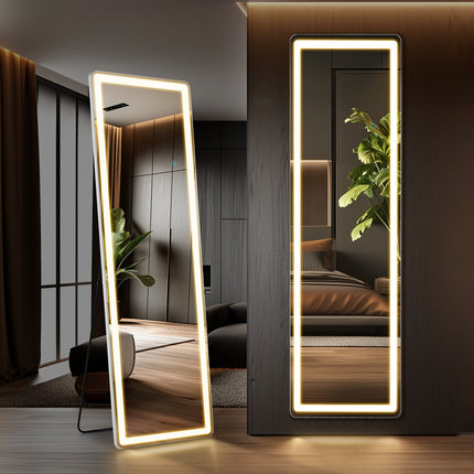 60" Clear Freestanding Frameless Full Length Mirror