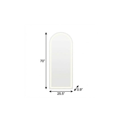 70" Clear Arch Freestanding Frameless Full Length Mirror