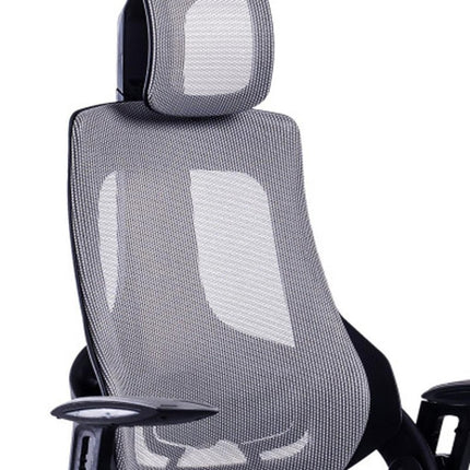 Gray and Black Adjustable Height Swivel Rolling Executive Office Chair