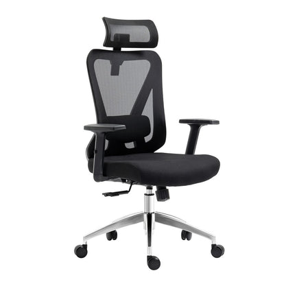 Black and Silver Adjustable Height Swivel Rolling Office Chair
