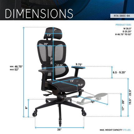 Black Adjustable Height Swivel Rolling Office Chair