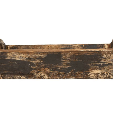 20" Brown Reclaimed Wood Handmade Serving Tray With Handles