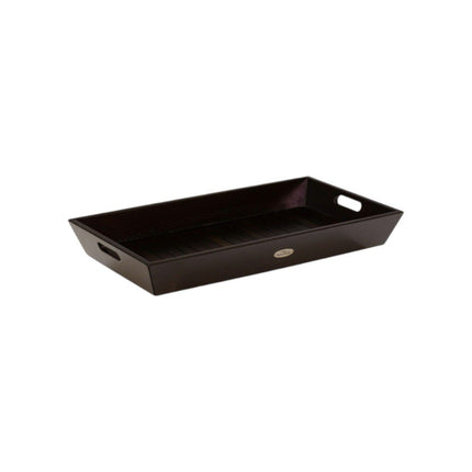 26" Black Solid Wood Handmade Serving Tray With Handles