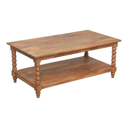 43" Brown Solid Wood Solid Coffee Table