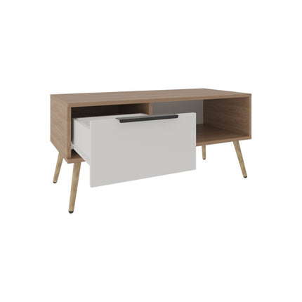 36" Beige Wood Fireplace Entertainment Center