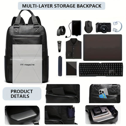Unisex Casual Backpack - Large Capacity, Lightweight, Adjustable Straps, Zip Closure,