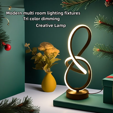 Modern Creative Spiral USB Desk Lamp with Memory Function, 3 Color Temperatures