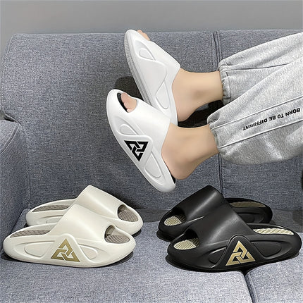 2 pcs Men'S Summer Slippers for Outdoor Use, Featuring a Trendy Korean Design with an Ultra-Thick,