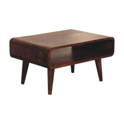 26" Brown Solid Wood Enclosed and Open Storage TV Stand