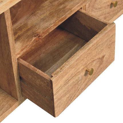 43" Brown Solid Wood Enclosed and Open Storage TV Stand