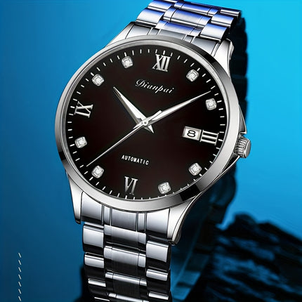 Slim Stainless Steel with Luminous Dial and Calendar, Ideal Gift for Men, Without Battery,