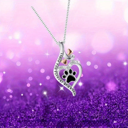 Dog's Paw Geometric Pendant Dog Footprints Necklace Animal Necklace Wholesale