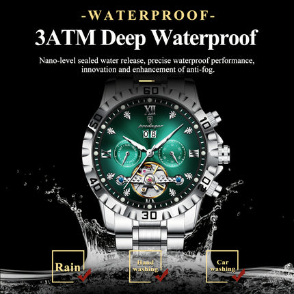 Men'S Luxury Business Watch with Automatic Movement, Waterproof, Luminescent Hands