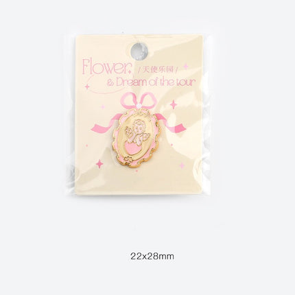 Metal Emblem Flower And Dream Tour Retro Girl Breastpin