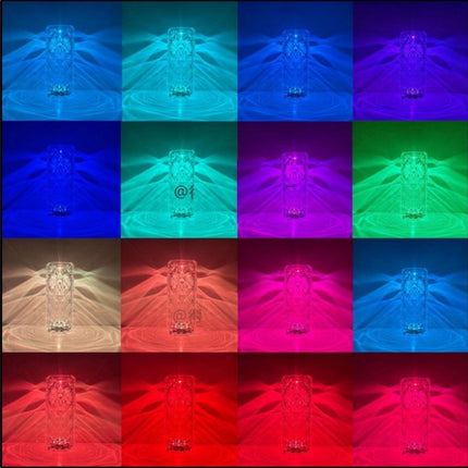 Romantic LED Rose Diamond Table Lamps For Bedroom Living Room Party Dinner Decor Creative Lights