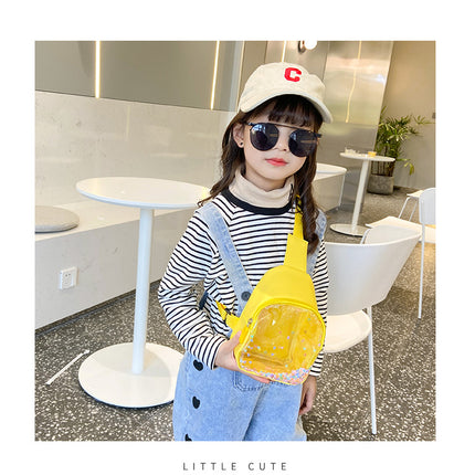 Solid Color PU Leather Children's Chest Pack Quicksand Lightweight