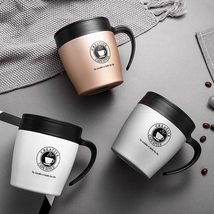 YIHAO New Fashion Double Wall Stainless Steel Handsel a spoon Thermoses Vacuum Flasks Business Portable Thermal Insulation Cup