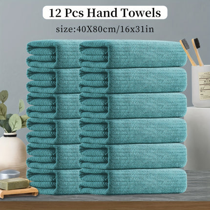 12 Piece Premium Hand Towels Set, (16 X 31 Ultra Soft Skin