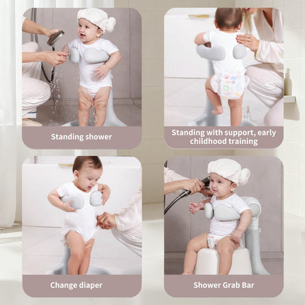 Baby Shower Stand | Adjustable Height and Armrest, Anti-Skip and Shower Head Holder