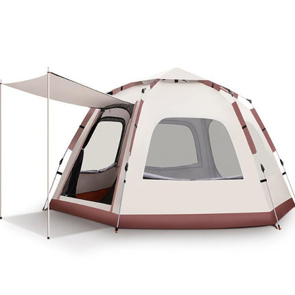 Outdoor Camping Camping Beige Khaki Large Hexagonal Tent Windproof Waterproof Anti Mosquito
