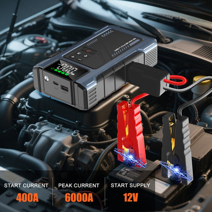 6000A Car Jump Starter Power Bank with 150PSI Air Compressor