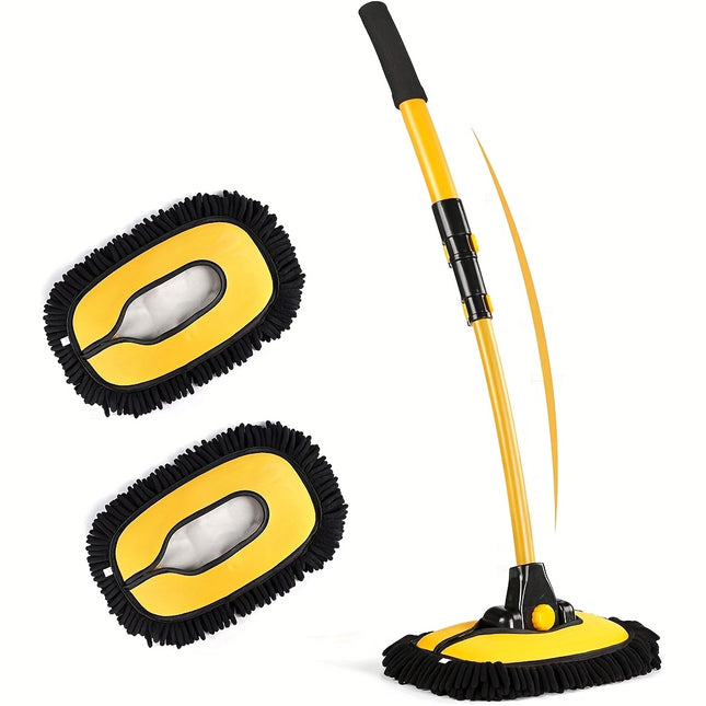Cleaning Brush | Telescopic Aluminum Handle Soft Bristles 15° Curved Design | Ideal for Gap Cleaning, Non