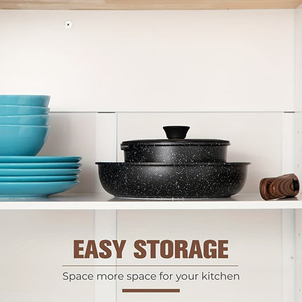 Nonstick Kitchen Cookware Sets Detachable Handle,