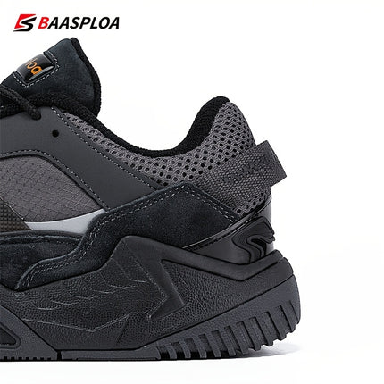 Men'S All-Season Casual Sneakers - Thick Upper, Reflective Strip Design,