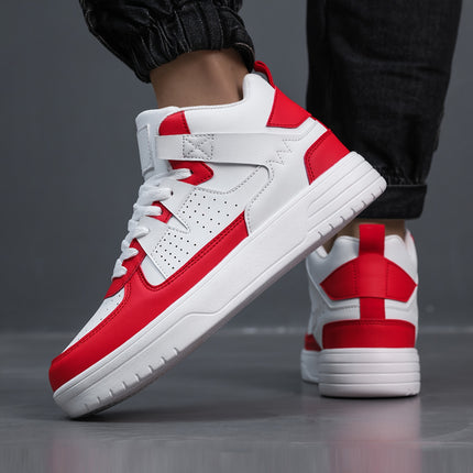 Men'S High-Top Lace-Up sneakers - Durable, Lightweight, Stylish Casual Sneakers in White,