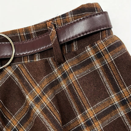 Elegant Plaid Skirt Fashionable Simple Design for Fall/Winter