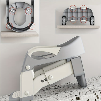 3-in-1 Adjustable Height Portable Anti-Slip Design Soft Pad Durable Home Travel Diaper Baby Toilet Seat