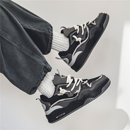 Top Street Style - Comfy Non Slip - Casual Lace Up Soft Sole Sneakers For Men's Outdoor Activities