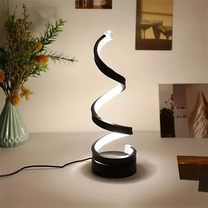 Retro Style Creative Table Lamp - Adjustable Spiral Arm, Soft Warm Light, Multifunctional Space